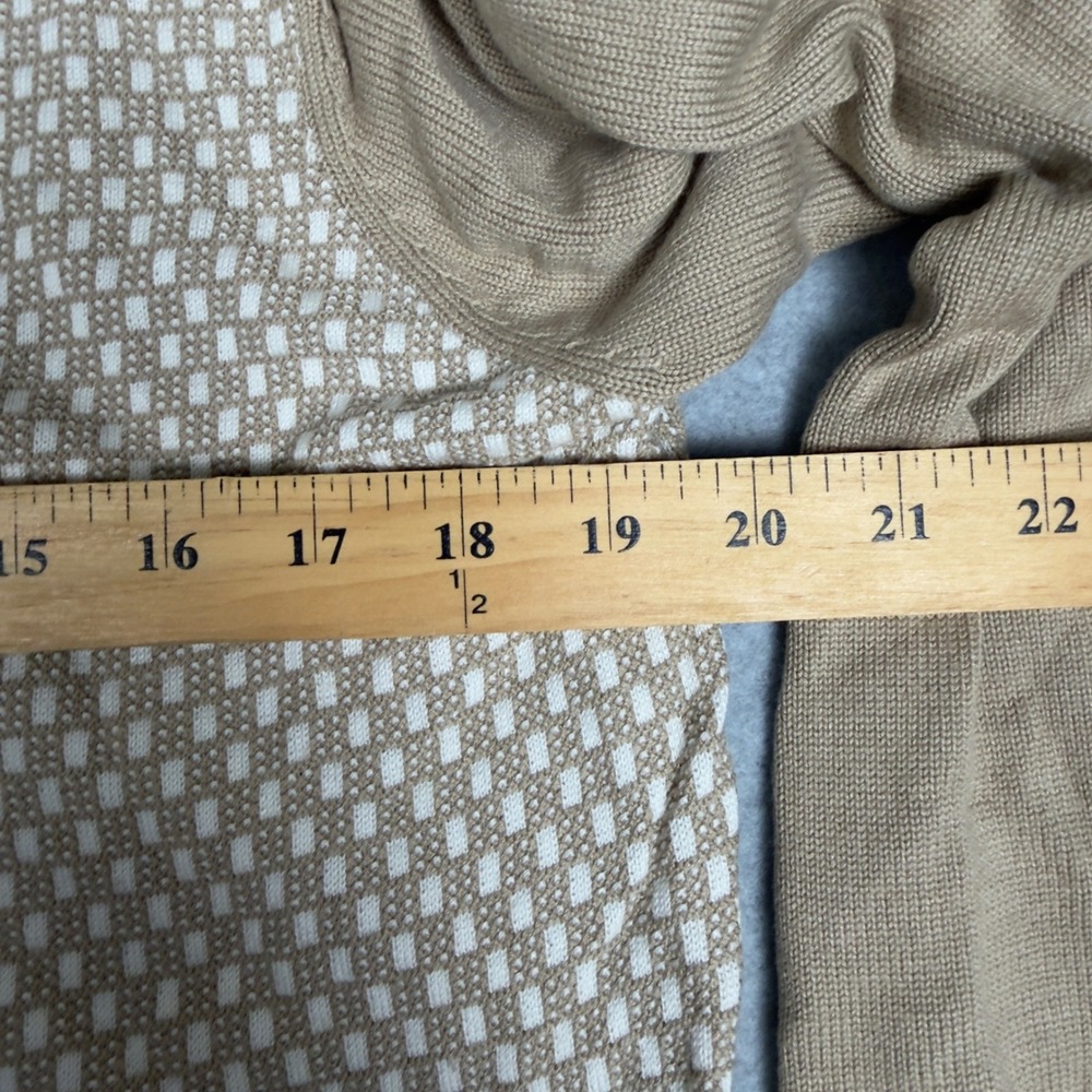 Perry Ellis Mens V Neck Sweater Tan Brown Pattern Long Sleeve Size S - Picture 5 of 8